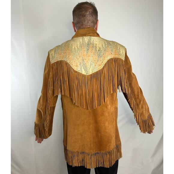 Vintage PIONEER WEAR 70s Suede Fringe Jacket made in USA size medium to large - Picture 3 of 16